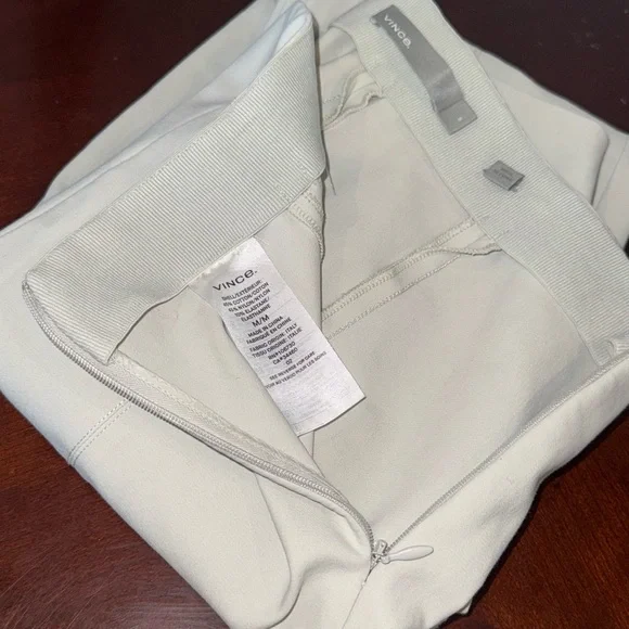 Vince stitch front seam ponte legging pants split hem Gesso light grey Medium - Picture 11 of 16